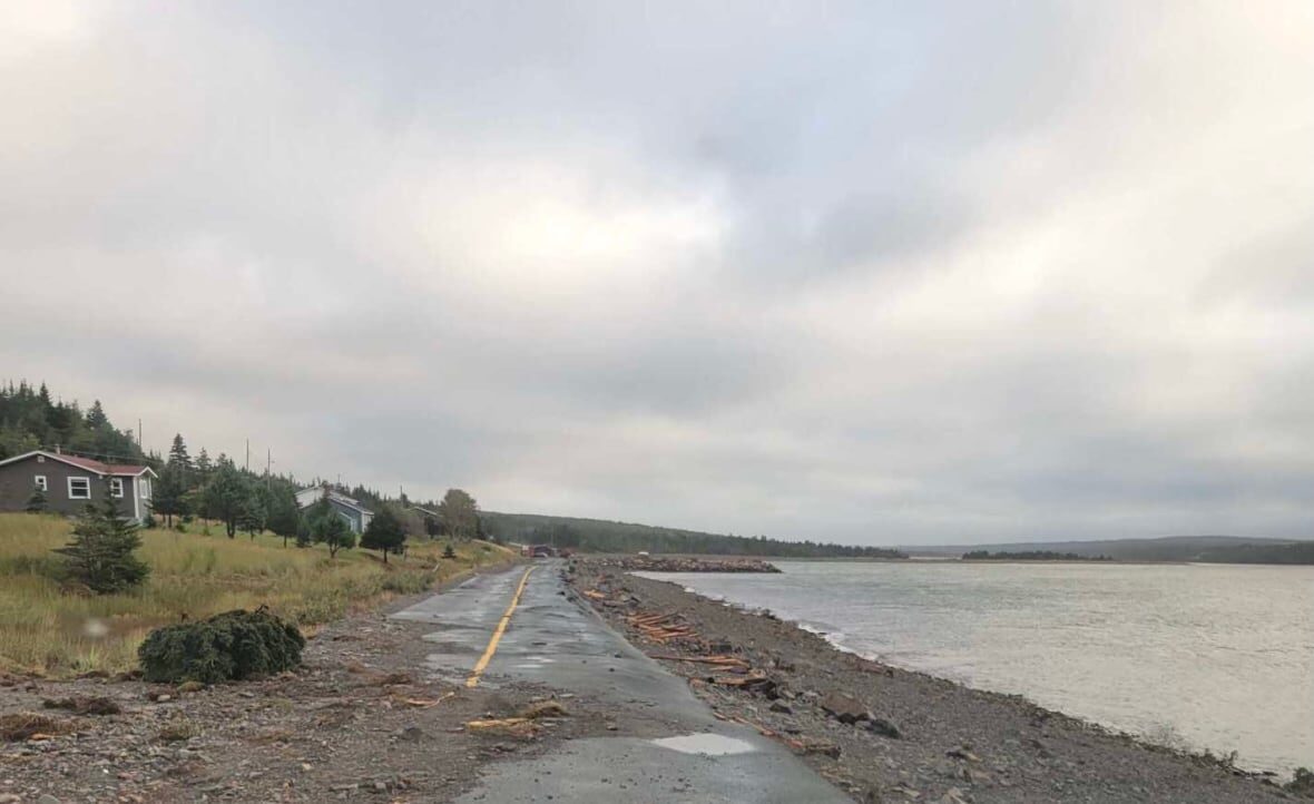 Roads across the province have been washed out following the hurricane, including this road in North Harbour.