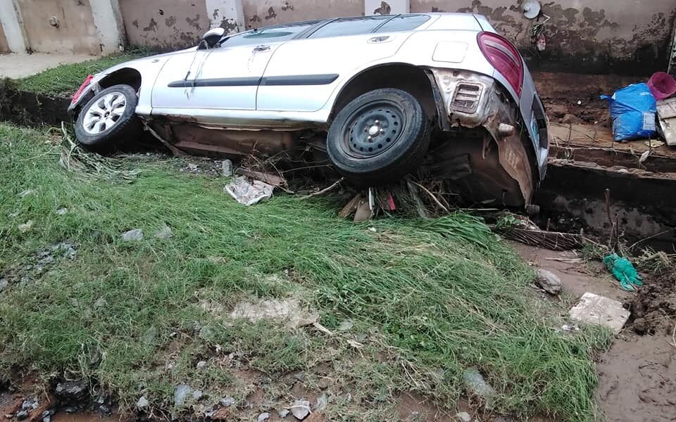 Flood damage in southern Abuja, Nigeria,