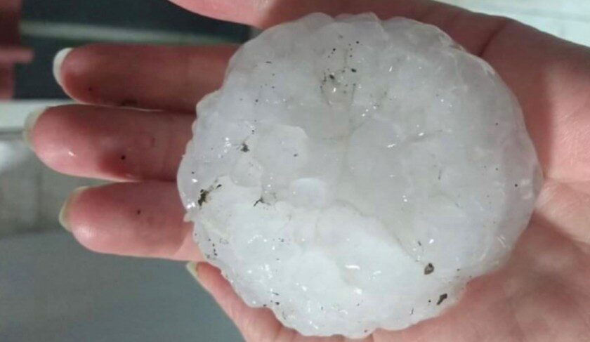 Click to enlarge Hail that fell in the north of the Argentine province of Santa Fe