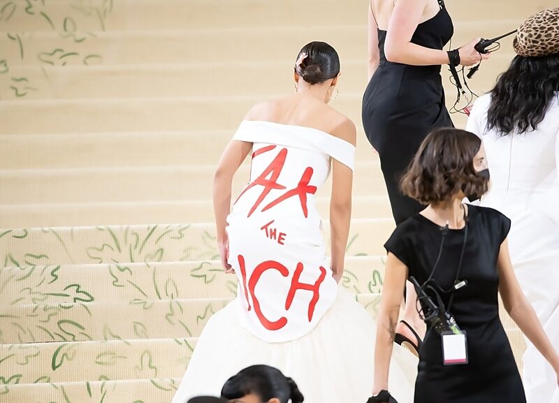 Click to enlarge aoc dress met gala tax rich