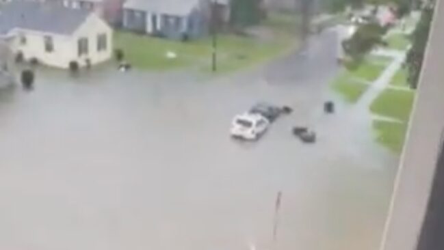 Streets in Tuscaloosa, Alabama, were flooded on
