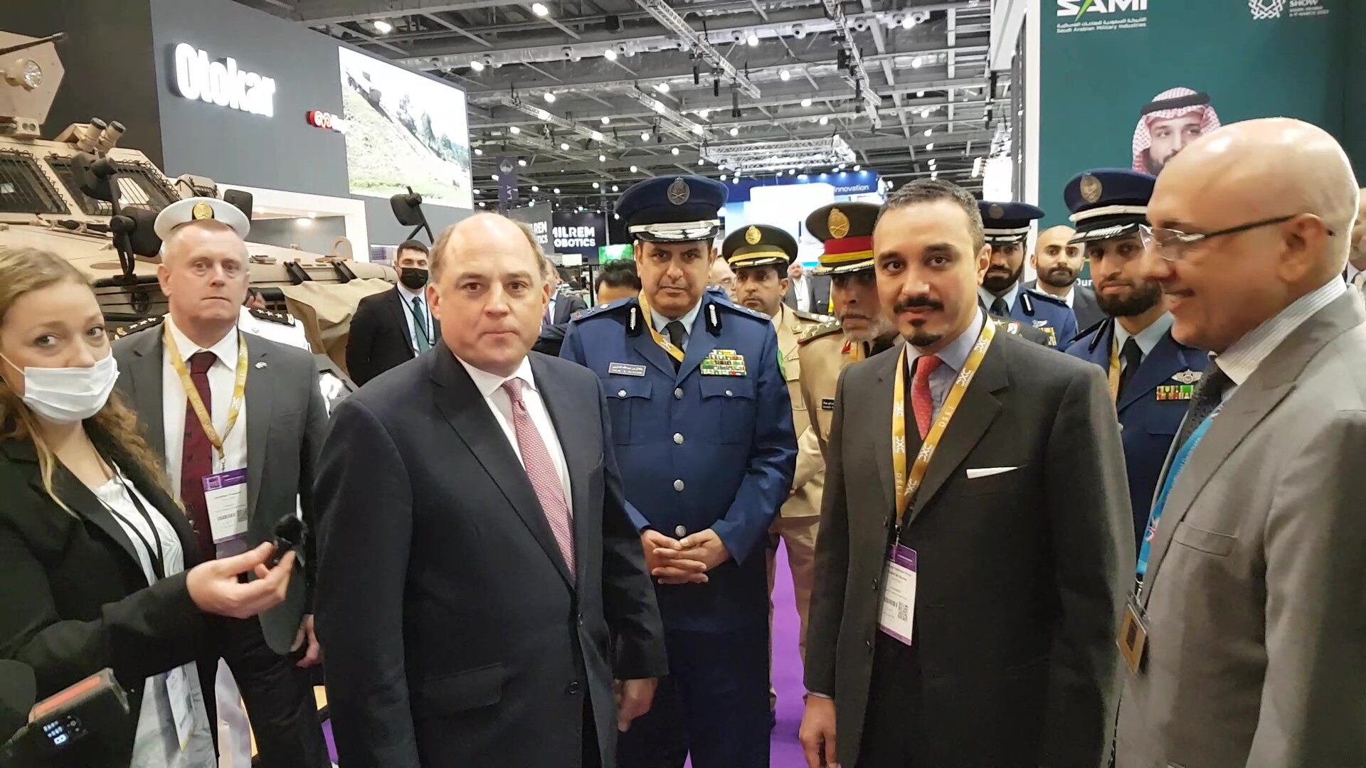 UK defence secretary Ben Wallace and Saudi ambassador to the UK Khalid bin Bandar