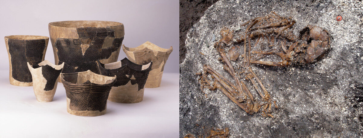 Click to enlarge Jomon Pottery and Skeleton