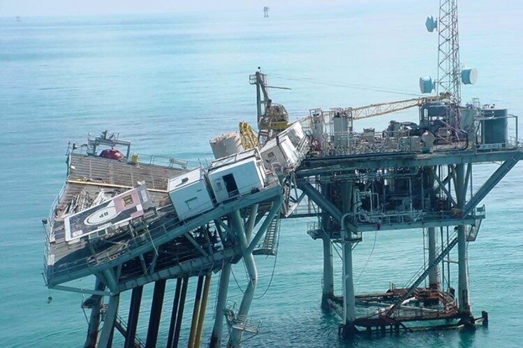oil platform damage hurricanes gulf of mexico
