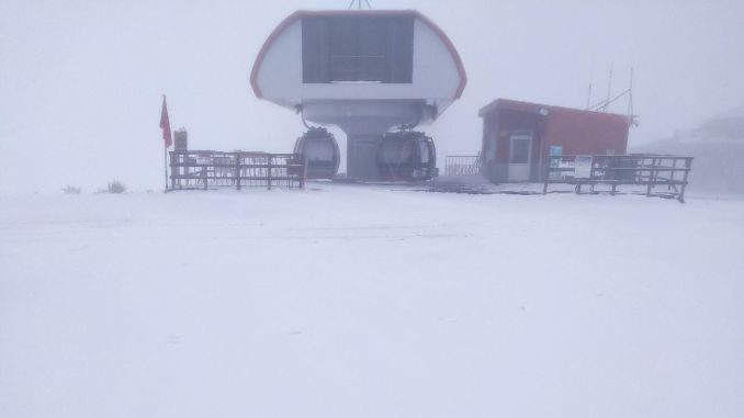 Mount Erciyes turned white after the falling snow