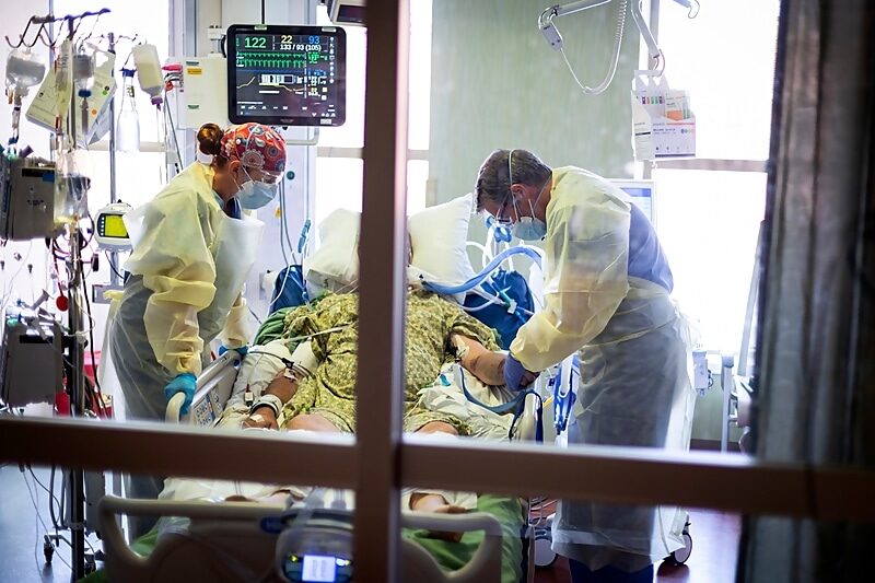 Click to enlarge patient in hospital