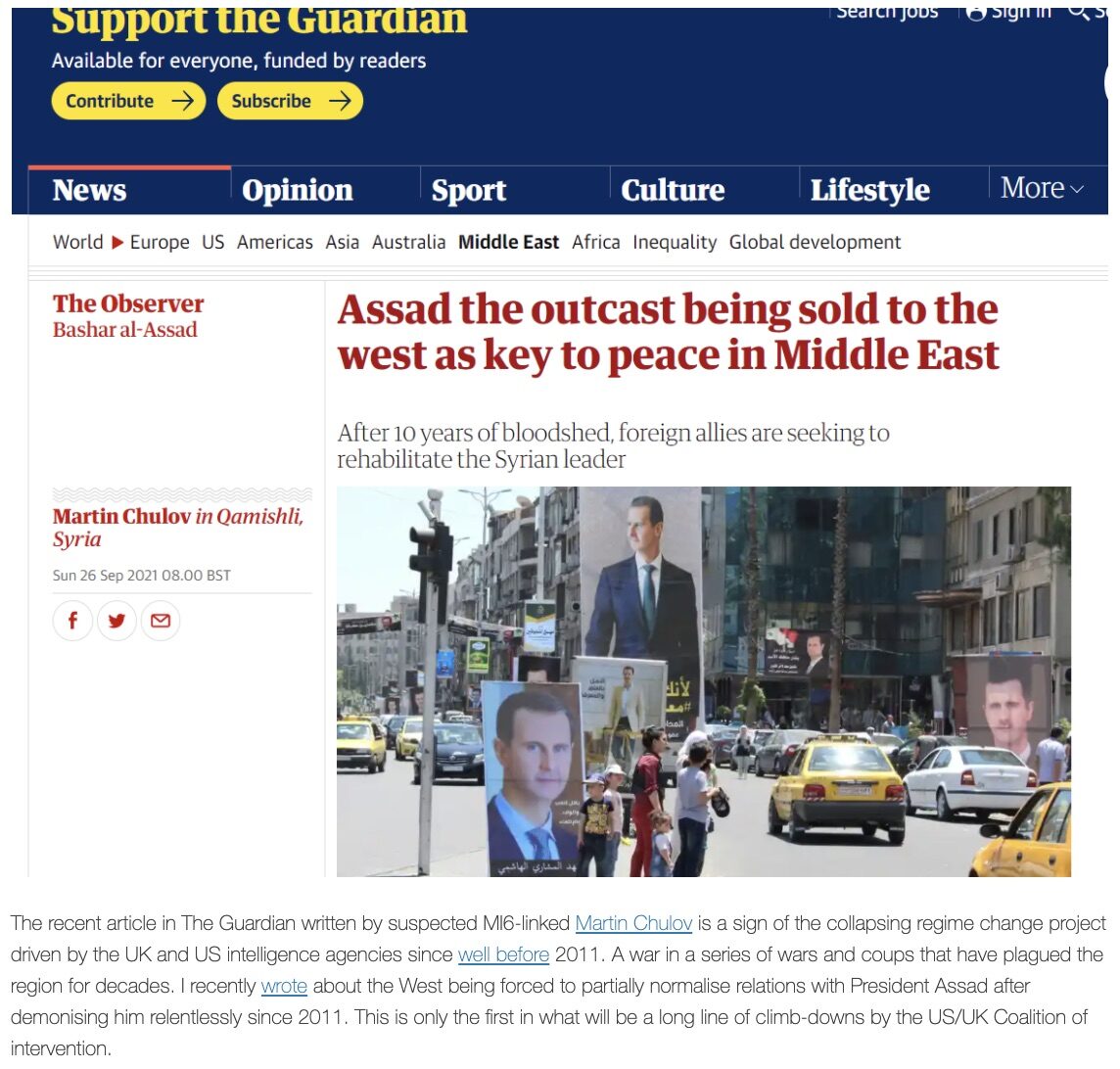 Click to enlarge Assad is Key to Peace admits MI6