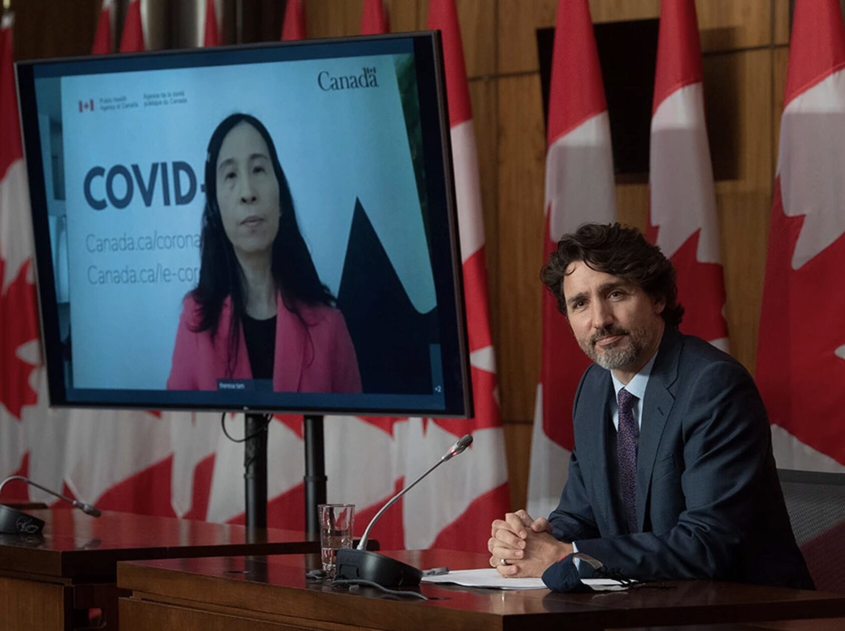Click to enlarge Theresa Tam and Prime Minister Justin Trudeau