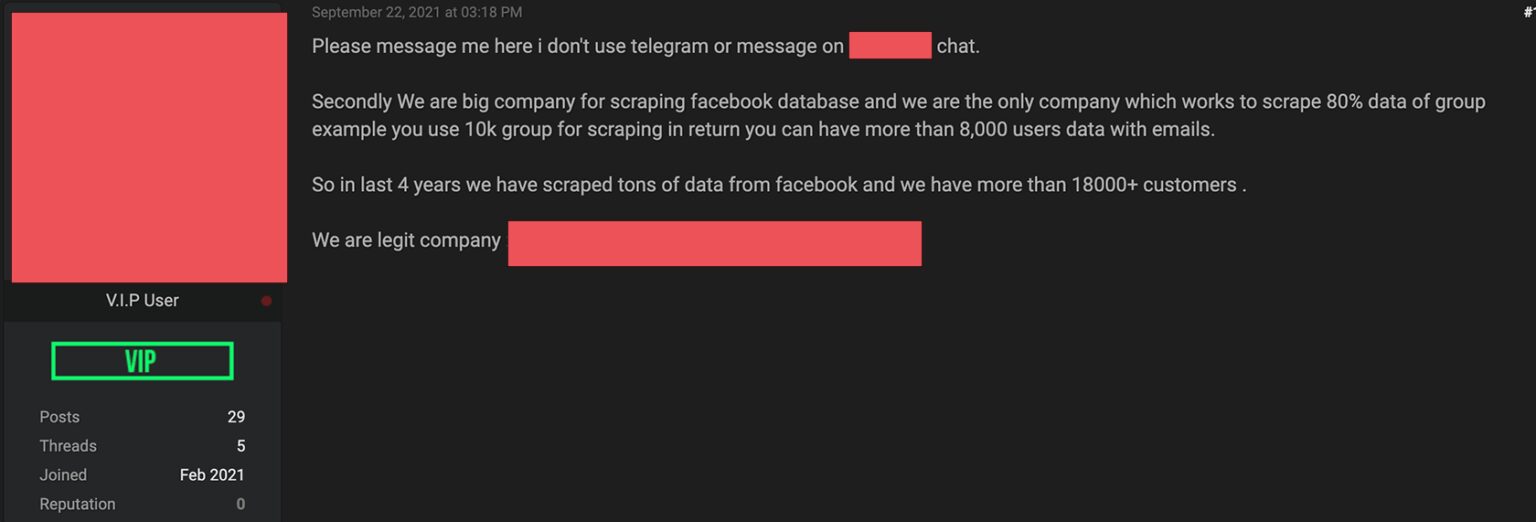 facebook data scraping