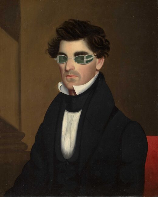 Nathaniel Olds, by Jeptha Homer Wade, 1837 painting eyeglasses