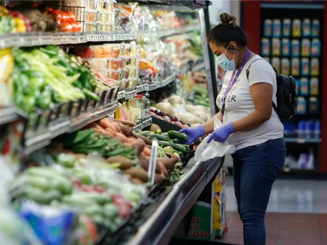 woman grocery shop mask