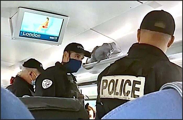 police on train