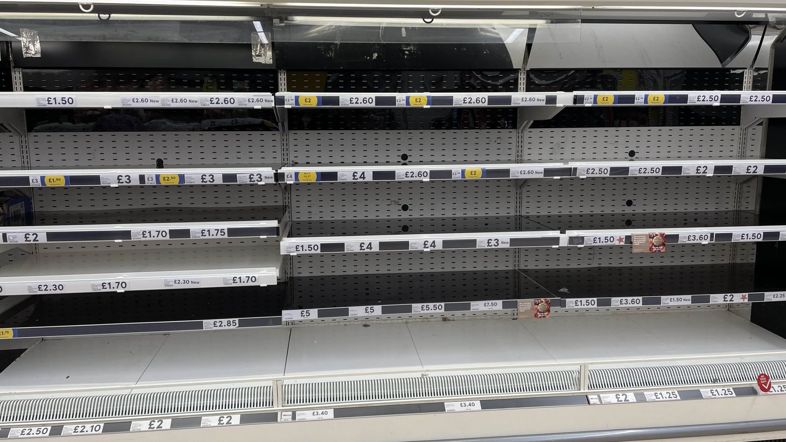 Click to enlarge Empty shelves