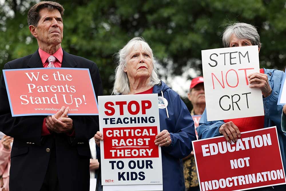 Opponents of CRT protest