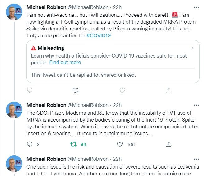 Click to enlarge michael robinson twitter censoring vaccine