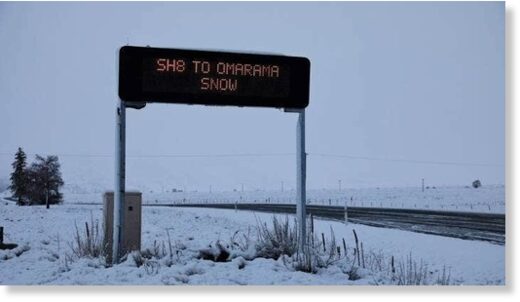 A warning was issued for motorists travelling on SH8 between Fairlie and Omarama after snow fell overnight on Tuesday.