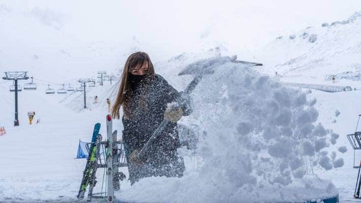 The Remarkables ski field had 20cm of snow during the spring storm overnight.