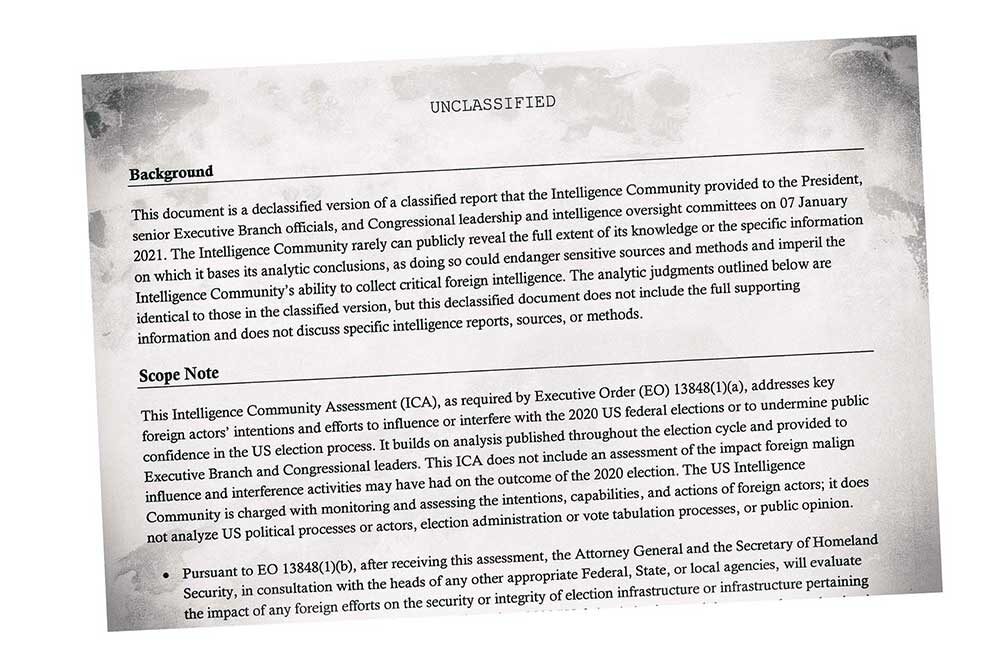 Click to enlarge Declassified Intelligence Community report