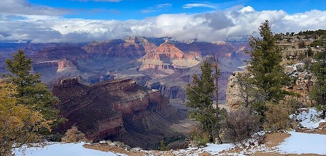 Click to enlarge The Canyon Rim Trail at Grand Canyon National Park, around 3 p.m. Oct. 12, just east of the historic South Rim Villag