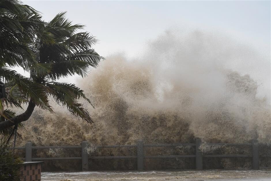 Click to enlarge makes landfall in south China island province