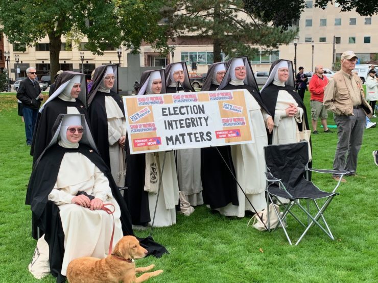 Click to enlarge nuns michigan protest forensic audit