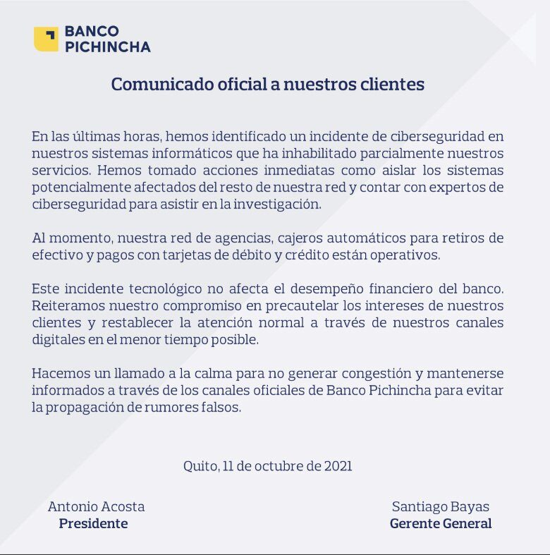 Click to enlarge Banco Pichincha statement