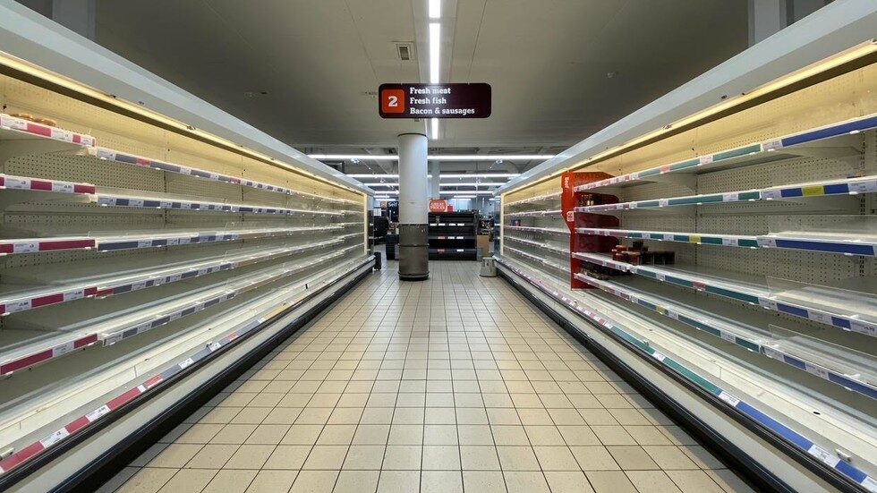empty grocery shelves