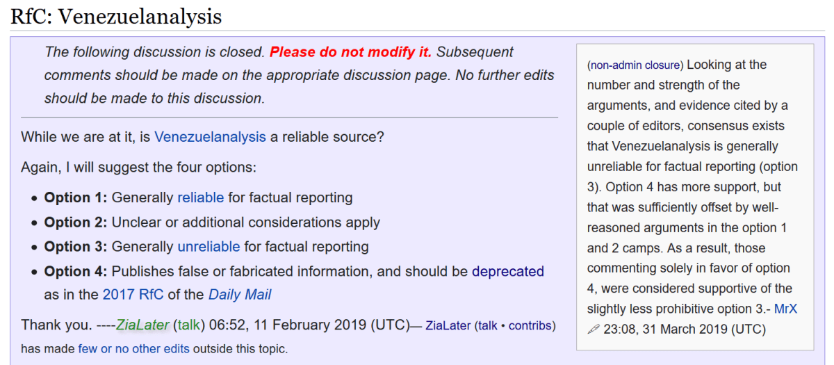 Click to enlarge wikipedia editors blacklist venezuelanalysis