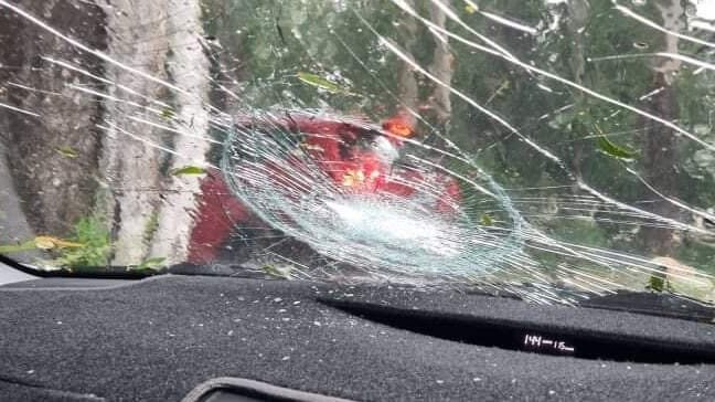 Christopher Harvey was caught in the hail north of Mackay.