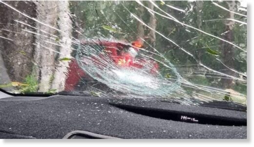Christopher Harvey was caught in the hail north of Mackay.