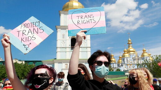 Click to enlarge trans rights activists