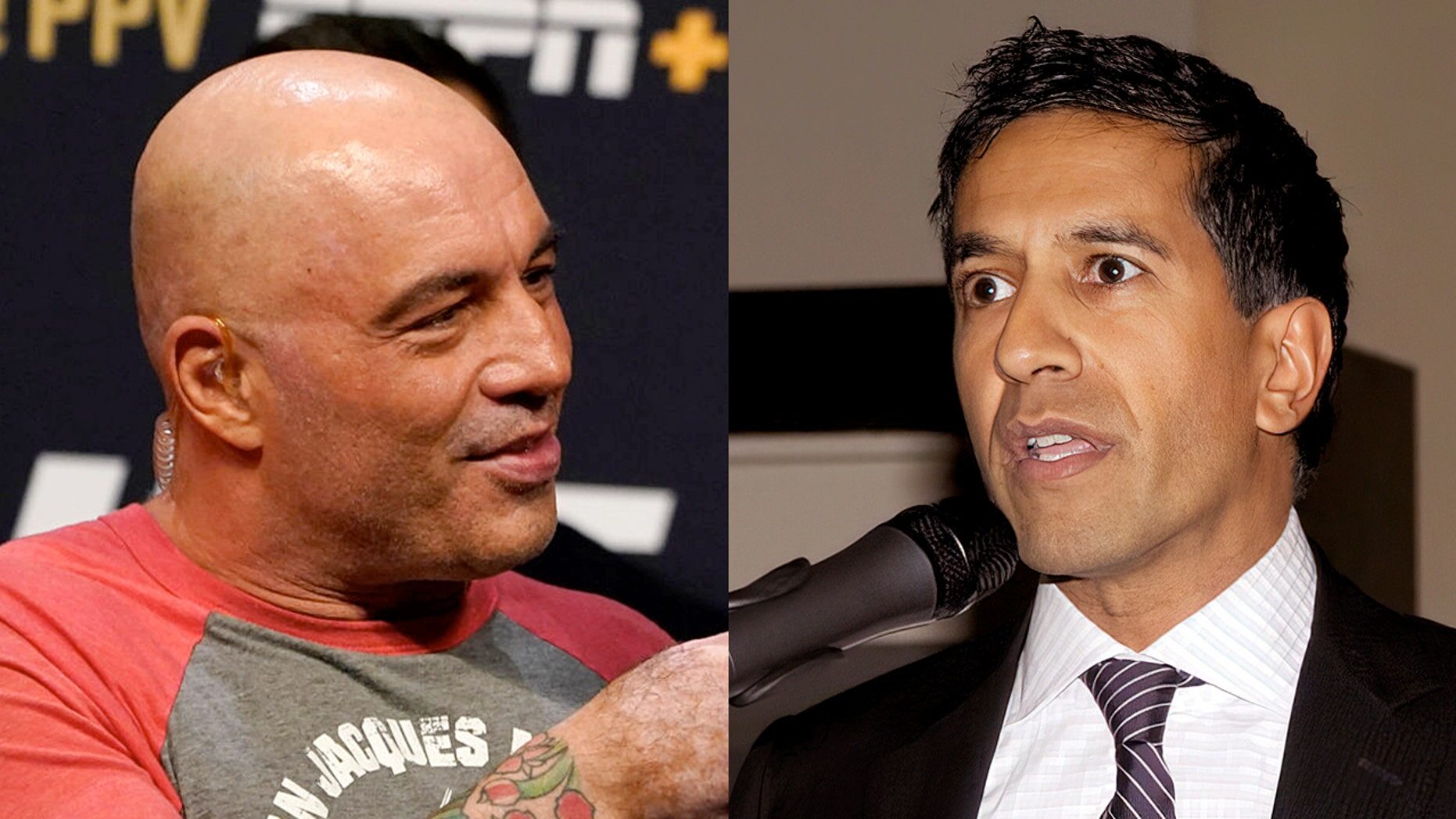 Click to enlarge Joe Rogan and Sanjay Gupta