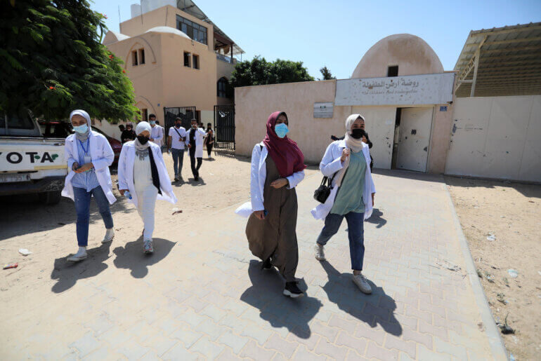 Click to enlarge Palestinian medics and activists