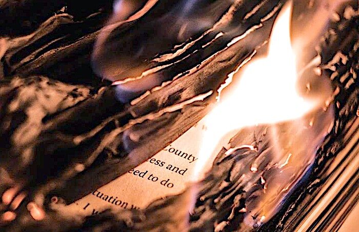 Click to enlarge Book burning
