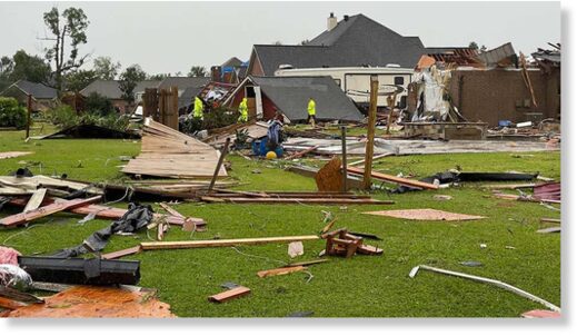 Dozens of homes were damaged by a tornado in Lake Charles, Louisiana, on Wednesday, Oct. 27, 2021.