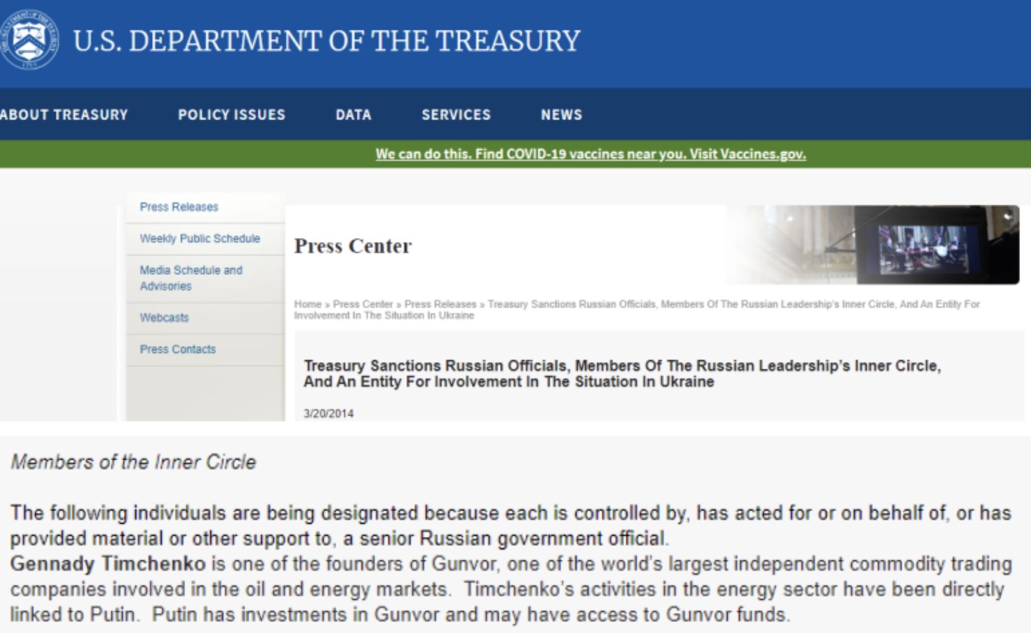 Click to enlarge US Treasury