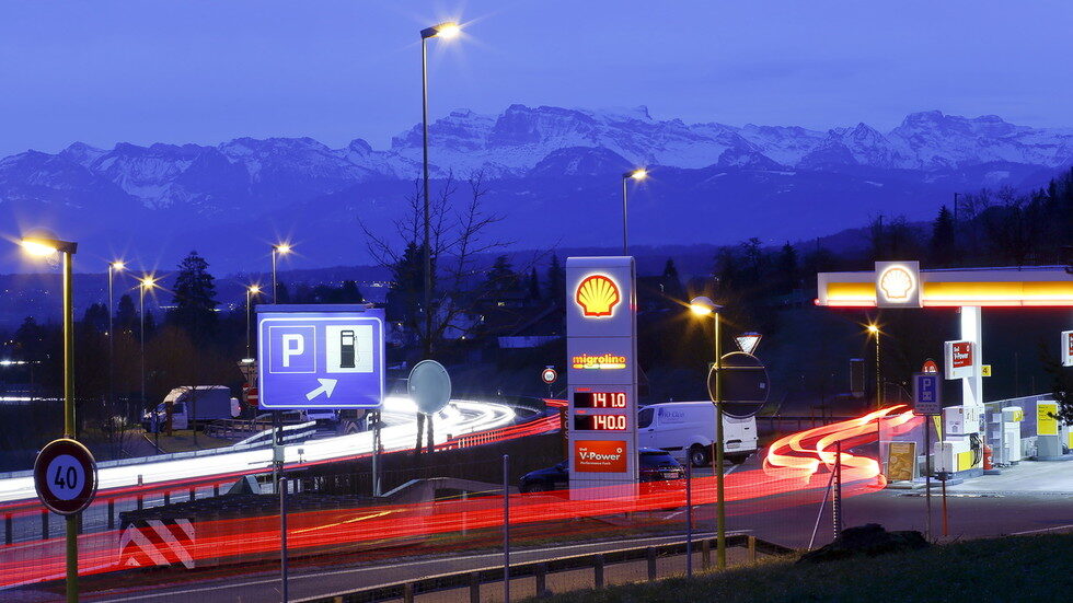 Click to enlarge Switzerland highway gas station