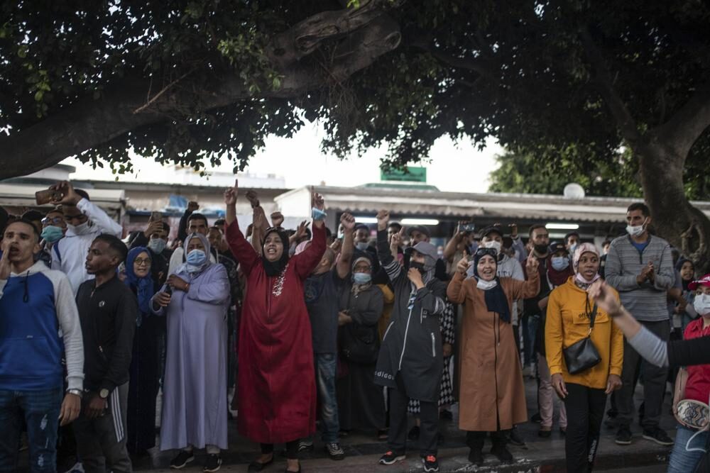 Click to enlarge protest morocco mandate vaccine
