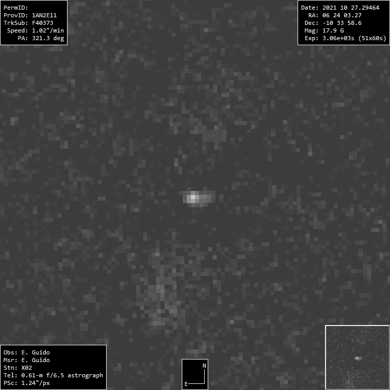 Click to enlarge Comet P/2021 U3 (Attard-Maury)