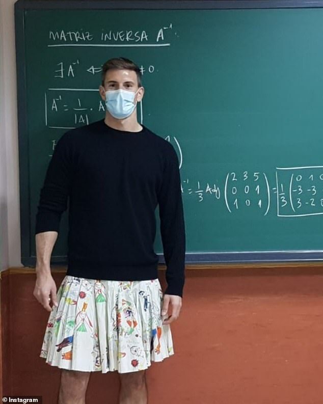 male teachers skirts spain