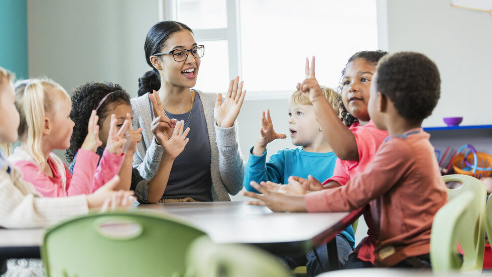 Click to enlarge kindergarten class children schoolroom