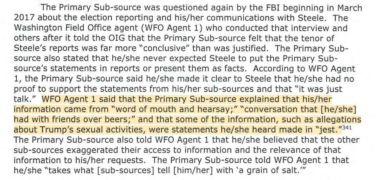 Click to enlarge Report from DOJ Inspector General Michael Horowitz December 2019