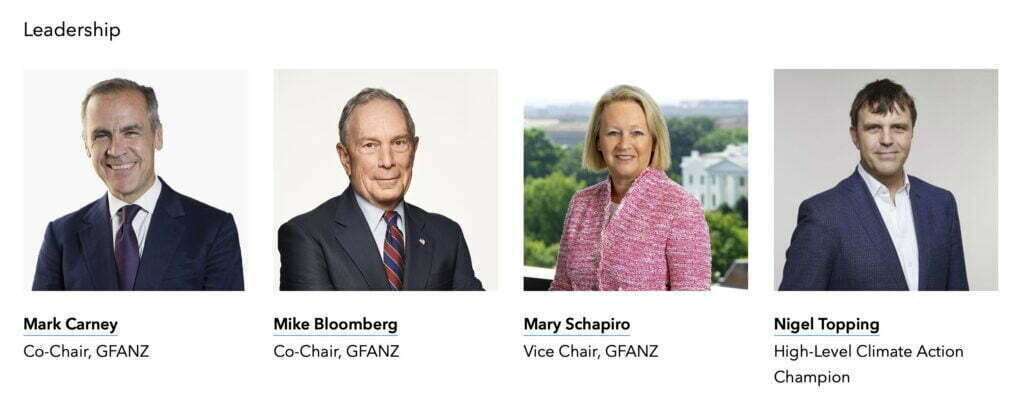 GFANZ Leadership; Source: GFANZ