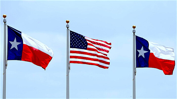 Click to enlarge USA/Texas flags
