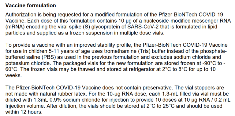 Page 14 of  EUA amendment request for Pfizer-BioNTech COVID-19 Vaccine for use in children 5 through 11 years of age