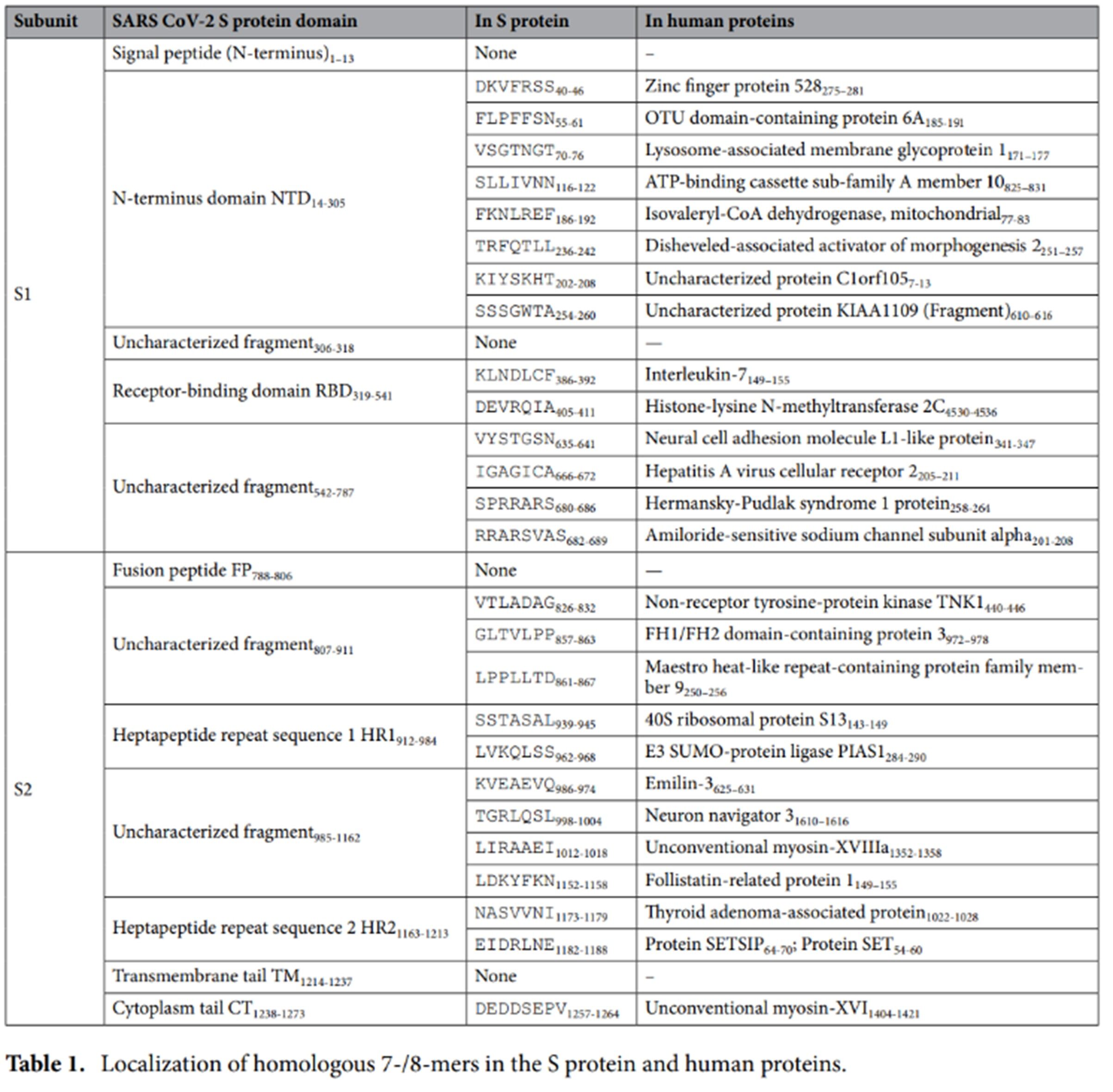 Sequence homology covid