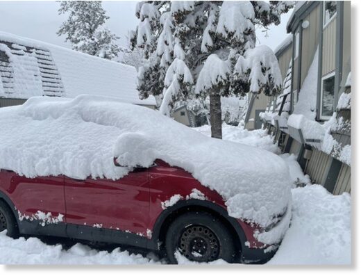35 centimetres of snow in Banff, Alberta