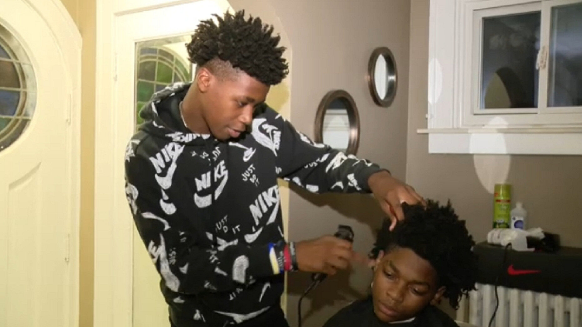 Cameron Tucker, haircut