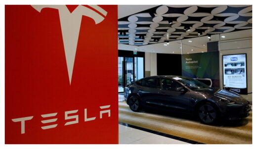 A Tesla model 3 car.