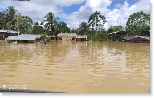 Flood in Medio Baudó, Choco, Colombia,